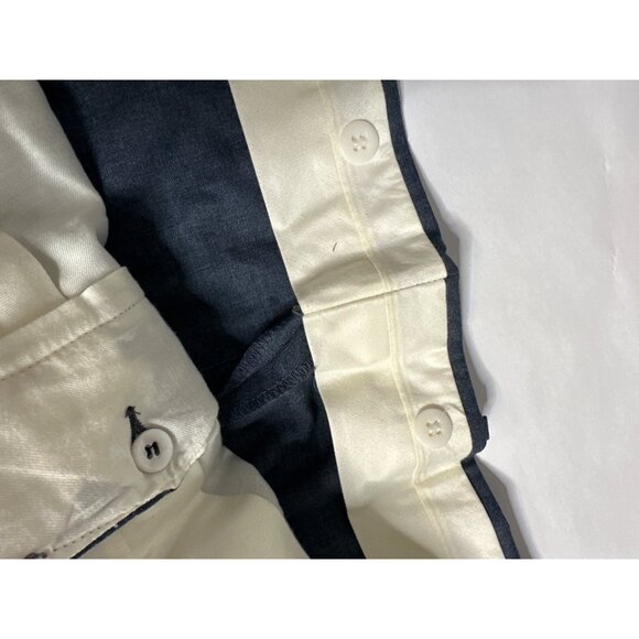 Berle Tailored Pants Men’s 56x37 Gray Blue 100% Worsted Wool Pleated Raw Hem - Picture 2 of 8